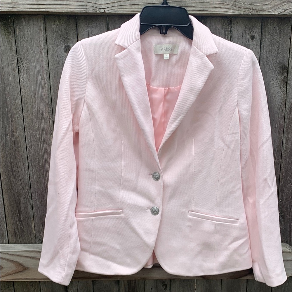 Talbots 2P light pink cotton blazer. NWOT!